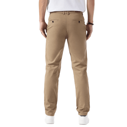 Plaid&Plain Dark Pebble Khaki Men’s Slim - Fit Chinos| Men’s Tapered Chino Pants - Plaid&Plain-8801-Dark Pebble Khaki-27X28