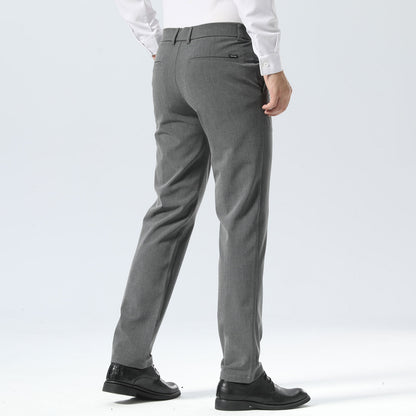 Plaid&Plain Medium Heather Grey Men’s Slim - Fit Dress Pants | Stretch Dress Pants
