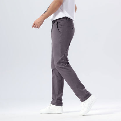 Plaid&Plain Grey Men’s Slim - Fit Chinos| Men’s Tapered Chino Pants