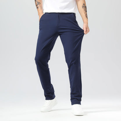 Plaid&Plain Navy Blue Men’s Slim - Fit Chinos| Men’s Tapered Chino Pants