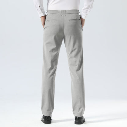 Plaid&Plain Light Heather Grey Men’s Slim - Fit Dress Pants | Stretch Dress Pants