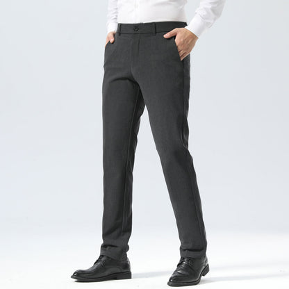 Plaid&Plain Dark Heather Grey Men’s Slim - Fit Dress Pants | Stretch Dress Pants