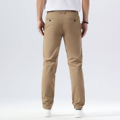 Plaid&Plain Dark Pebble Khaki Men’s Slim - Fit Chinos| Men’s Tapered Chino Pants