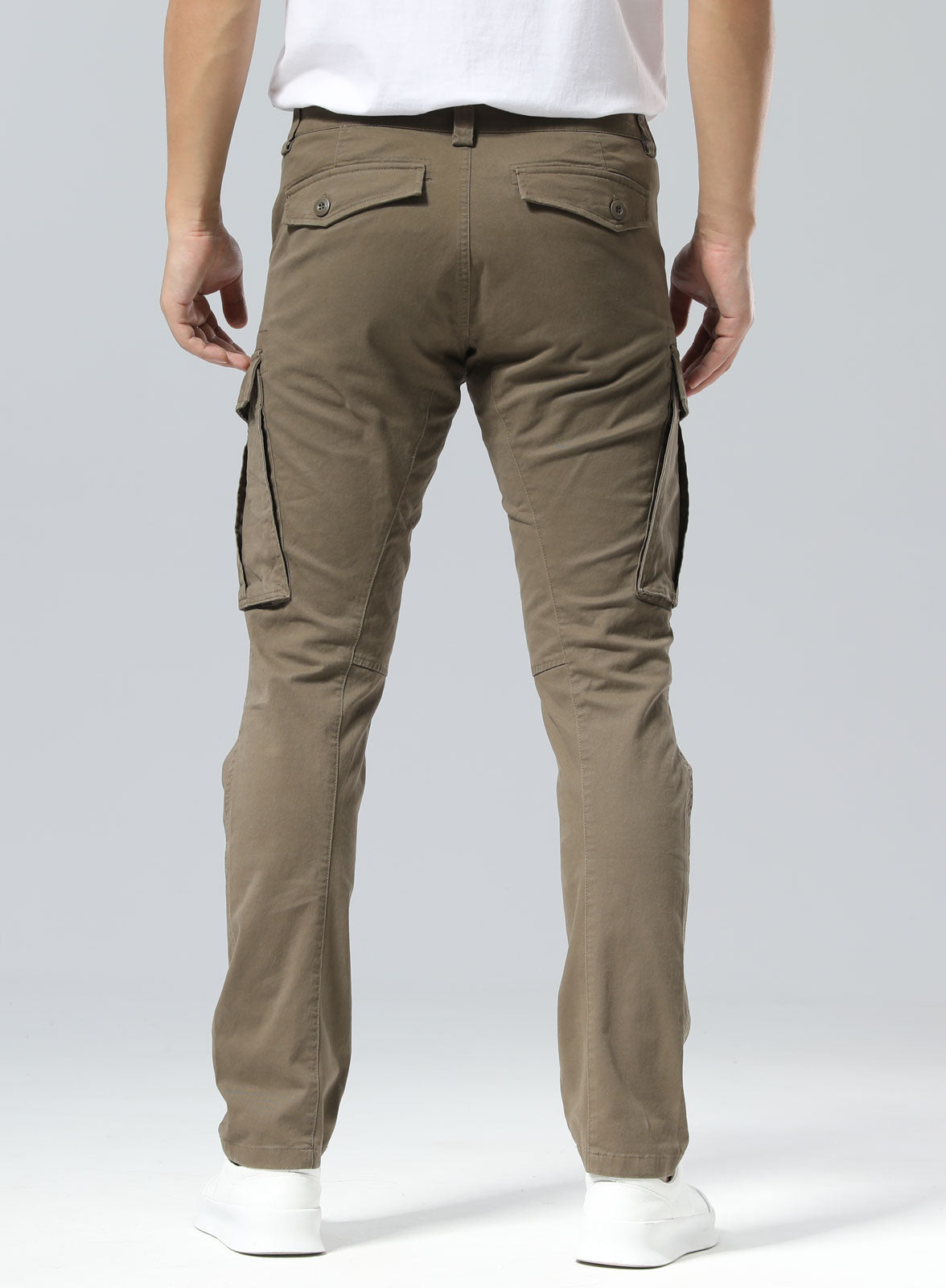 Plaid&Plain Men's Burly Wood Slim Fit Cargo Pants | Tactical Utility with Articulated Knees | Outdoor Hiking & Workwear