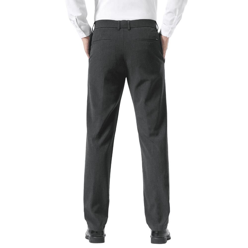 Plaid&Plain Dark Heather Grey Men’s Slim - Fit Dress Pants | Stretch Dress Pants - Plaid&Plain-8101-Dark Heather Grey-27X28
