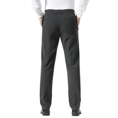 Plaid&Plain Dark Heather Grey Men’s Slim - Fit Dress Pants | Stretch Dress Pants - Plaid&Plain-8101-Dark Heather Grey-27X28