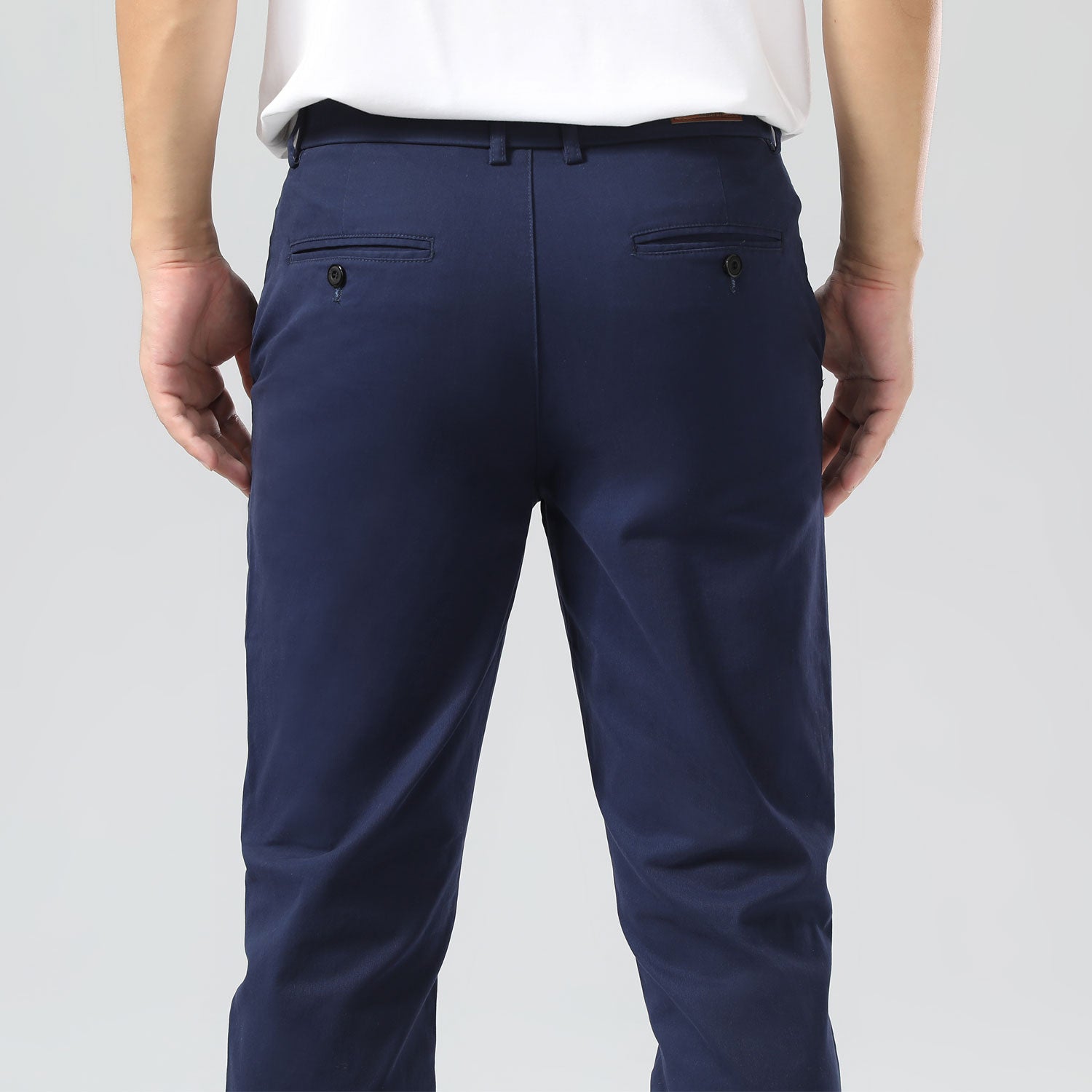 Plaid&Plain Navy Blue Men’s Slim - Fit Chinos| Men’s Tapered Chino Pants