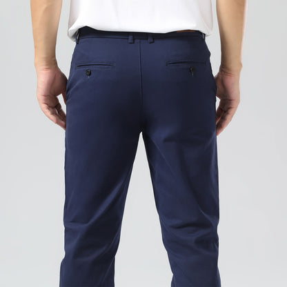 Plaid&Plain Navy Blue Men’s Slim - Fit Chinos| Men’s Tapered Chino Pants