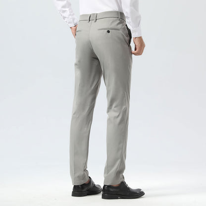 Plaid&Plain Iron Grey Men's Dress Pants | Slim Fit Stretch Comfy Dress Pants