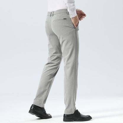 Plaid&Plain Light Heather Grey Men’s Slim - Fit Dress Pants | Stretch Dress Pants