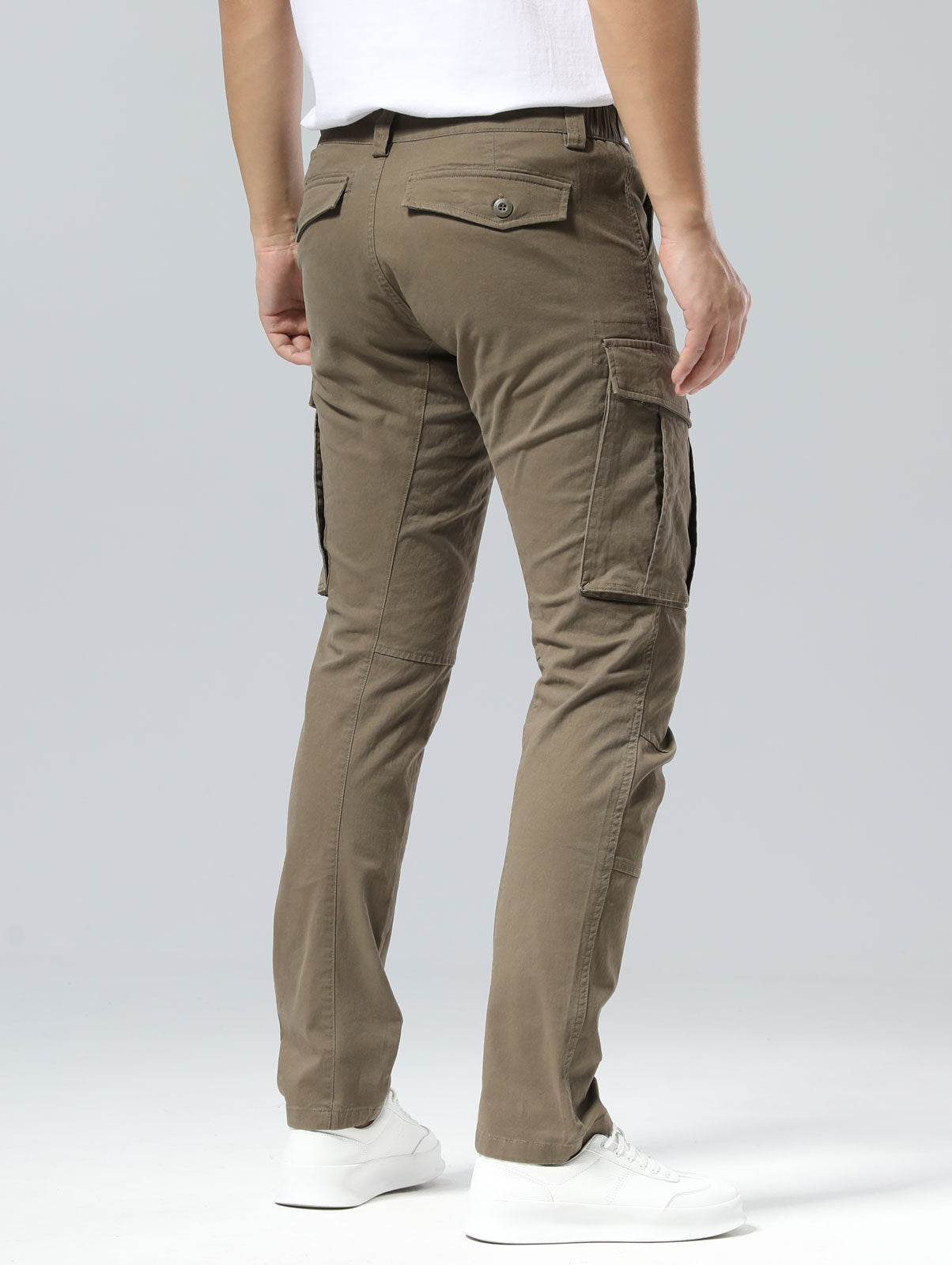 Plaid&Plain Men's Burly Wood Slim Fit Cargo Pants | Tactical Utility with Articulated Knees | Outdoor Hiking & Workwear