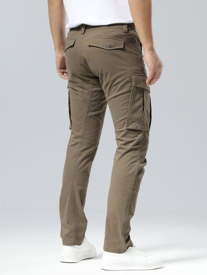Plaid&Plain Men's Burly Wood Slim Fit Cargo Pants | Tactical Utility with Articulated Knees | Outdoor Hiking & Workwear