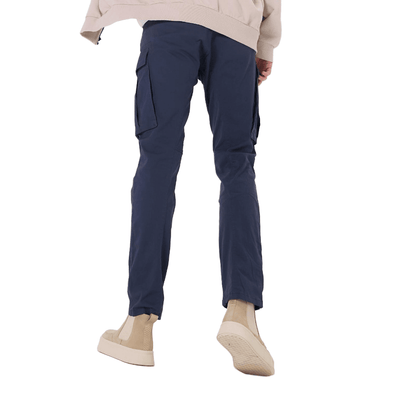 Plaid&Plain Men's Pacific Blue Slim Fit Cargo Pants | Tactical Utility with Articulated Knees | Outdoor Hiking & Workwear - Plaid&Plain-C804-Pacific Blue-28X28