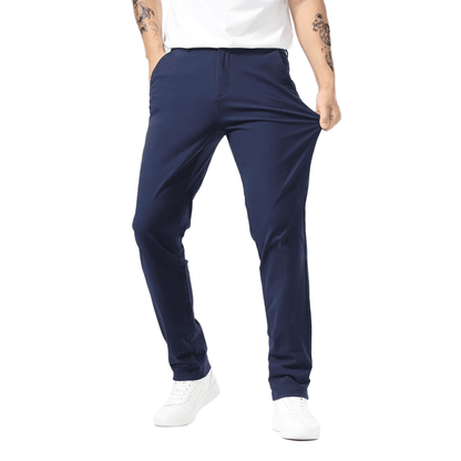 Plaid&Plain Navy Blue Men’s Slim - Fit Chinos| Men’s Tapered Chino Pants - Plaid&Plain-8801-Navy Blue-27X28