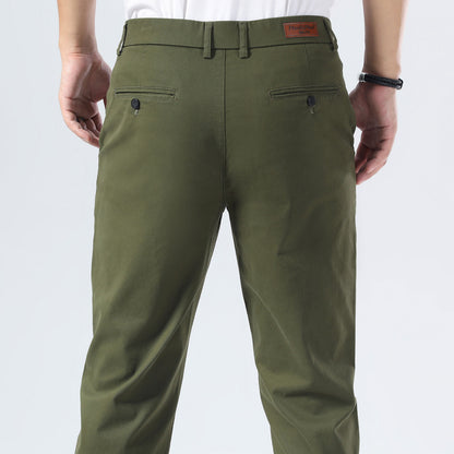 Plaid&Plain Olive Men’s Slim - Fit Chinos| Men’s Tapered Chino Pants