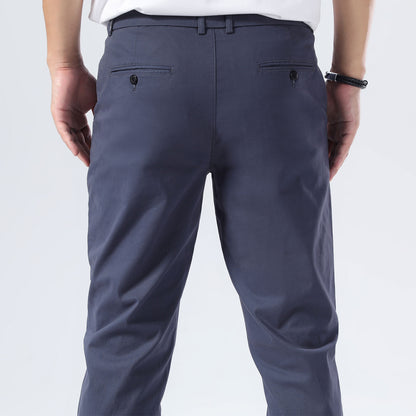 Plaid&Plain Pacific Blue Men’s Slim Fit Chinos | Men’s Tapered Chino Pants