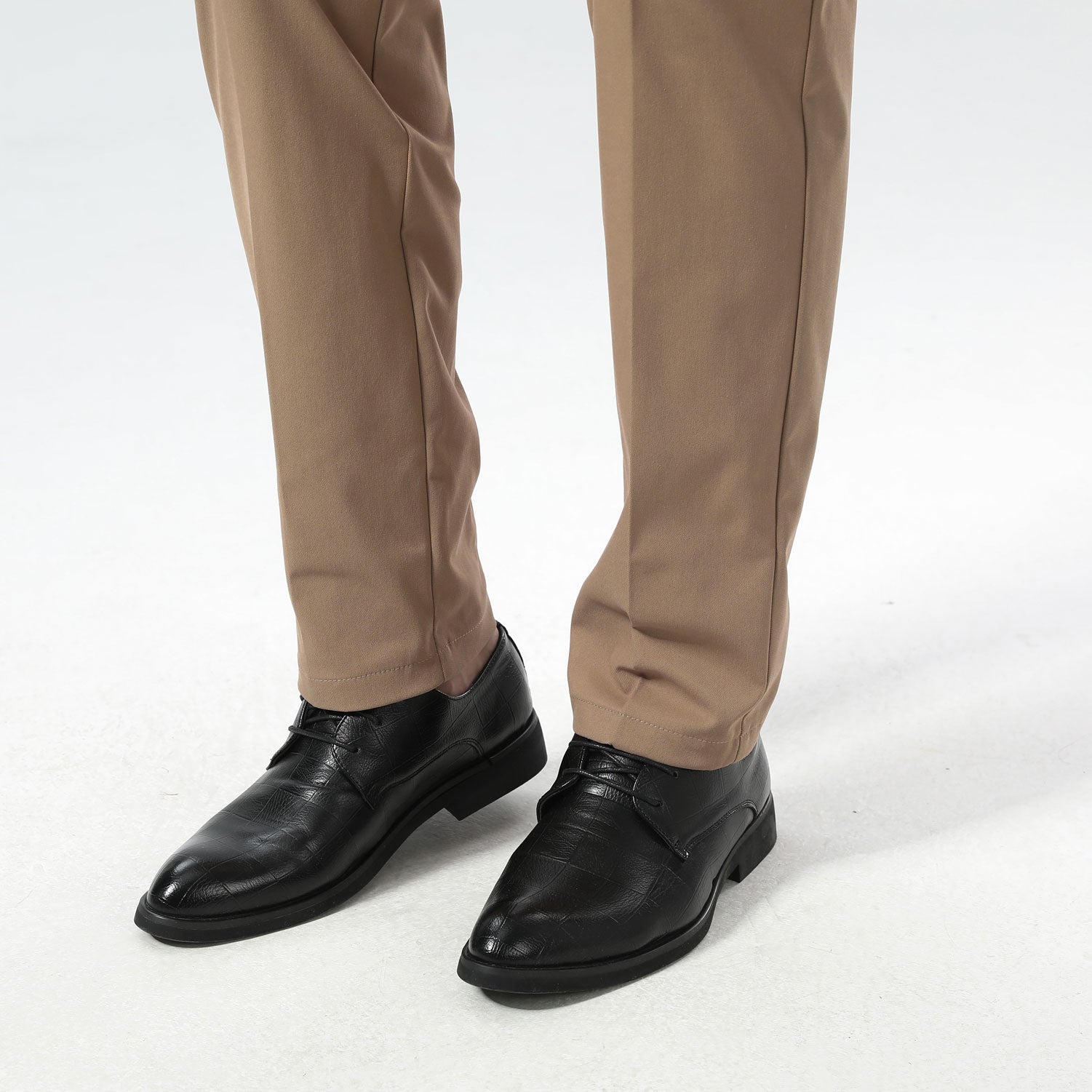 Plaid&Plain Khaki Men's Dress Pants | Slim Fit Stretch Comfy Dress Pants