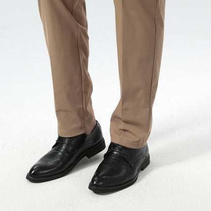 Plaid&Plain Khaki Men's Dress Pants | Slim Fit Stretch Comfy Dress Pants