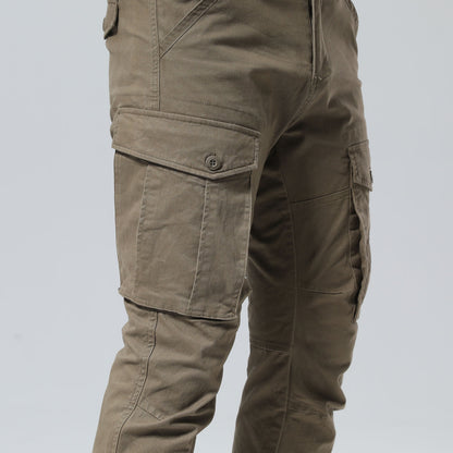Plaid&Plain Men's Burly Wood Slim Fit Cargo Pants | Tactical Utility with Articulated Knees | Outdoor Hiking & Workwear
