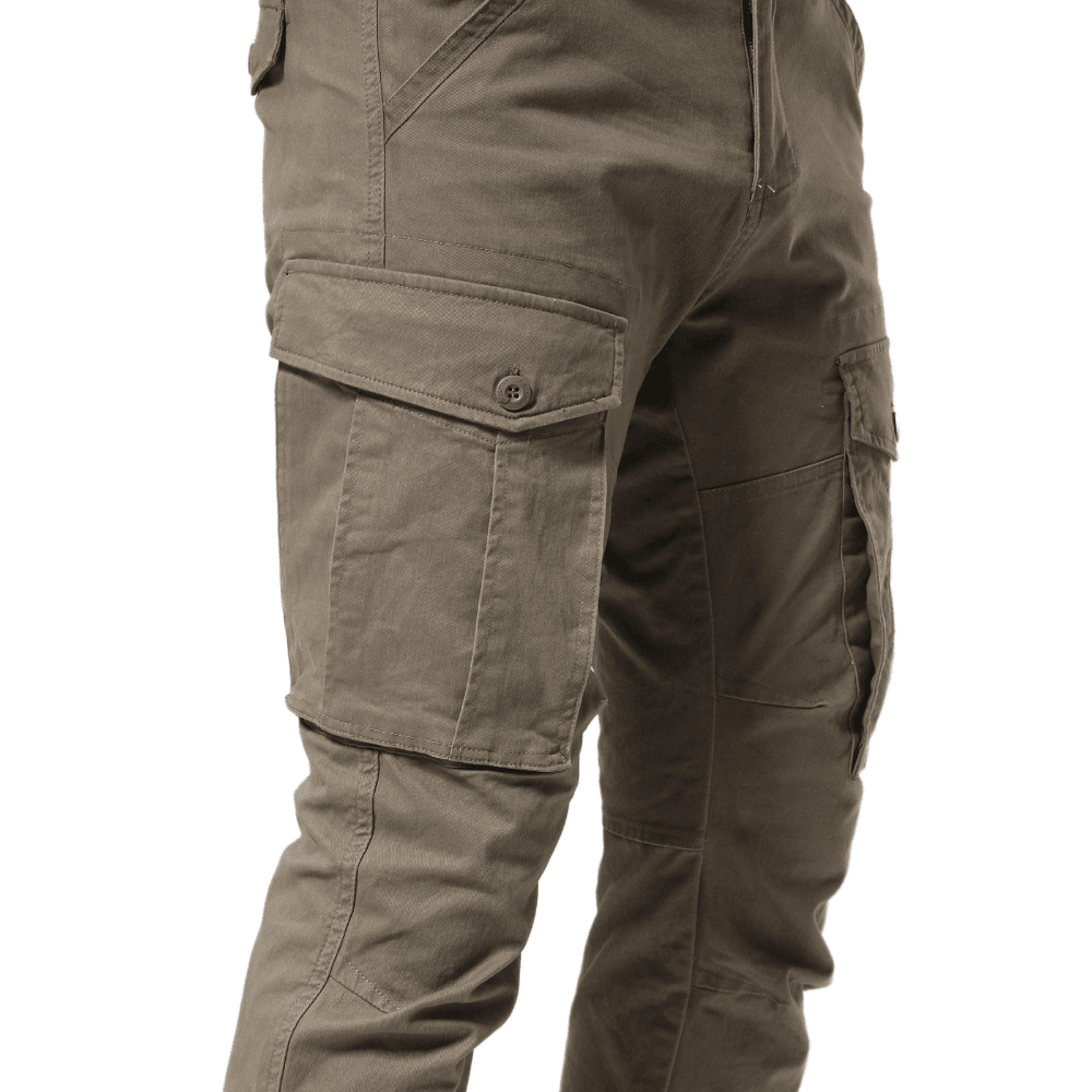 Plaid&Plain Men's Burly Wood Slim Fit Cargo Pants | Tactical Utility with Articulated Knees | Outdoor Hiking & Workwear - Plaid&Plain-C804-Burly Wood-28X28