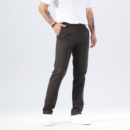 Plaid&Plain Charcoal Men’s Slim - Fit Chinos| Men’s Tapered Chino Pants
