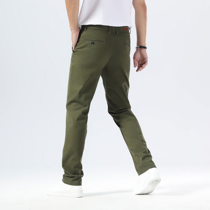 Plaid&Plain Olive Men’s Slim - Fit Chinos| Men’s Tapered Chino Pants