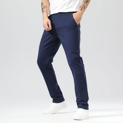 Plaid&Plain Navy Blue Men’s Slim - Fit Chinos| Men’s Tapered Chino Pants