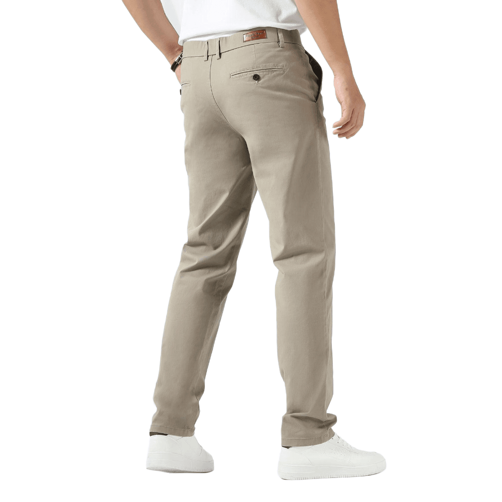 Plaid&Plain Taupe Men’s Slim Fit Chinos | Men’s Tapered Chino Pants - Plaid&Plain-8801-Taupe-27X28