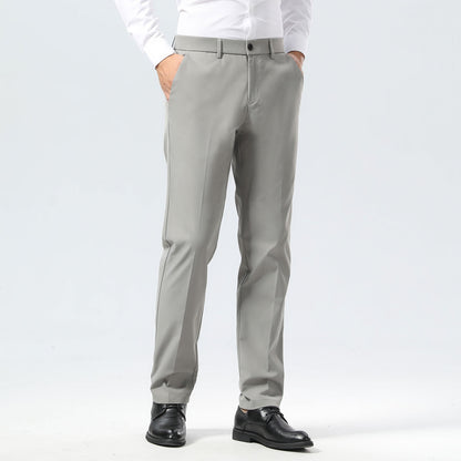 Plaid&Plain Iron Grey Men's Dress Pants | Slim Fit Stretch Comfy Dress Pants