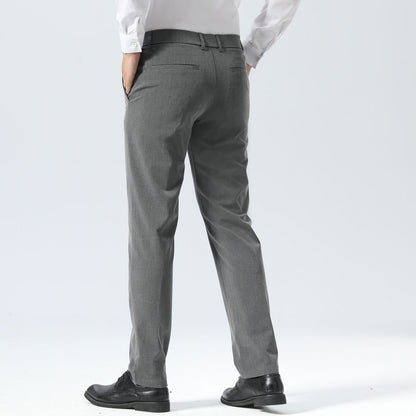 Plaid&Plain Medium Heather Grey Men’s Slim - Fit Dress Pants | Stretch Dress Pants