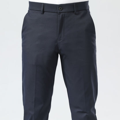 Plaid&Plain Navy Blue Men's Dress Pants | Slim Fit Stretch Comfy Dress Pants