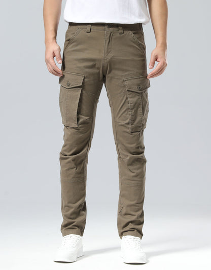 Plaid&Plain Men's Burly Wood Slim Fit Cargo Pants | Tactical Utility with Articulated Knees | Outdoor Hiking & Workwear