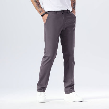 Plaid&Plain Grey Men’s Slim - Fit Chinos| Men’s Tapered Chino Pants