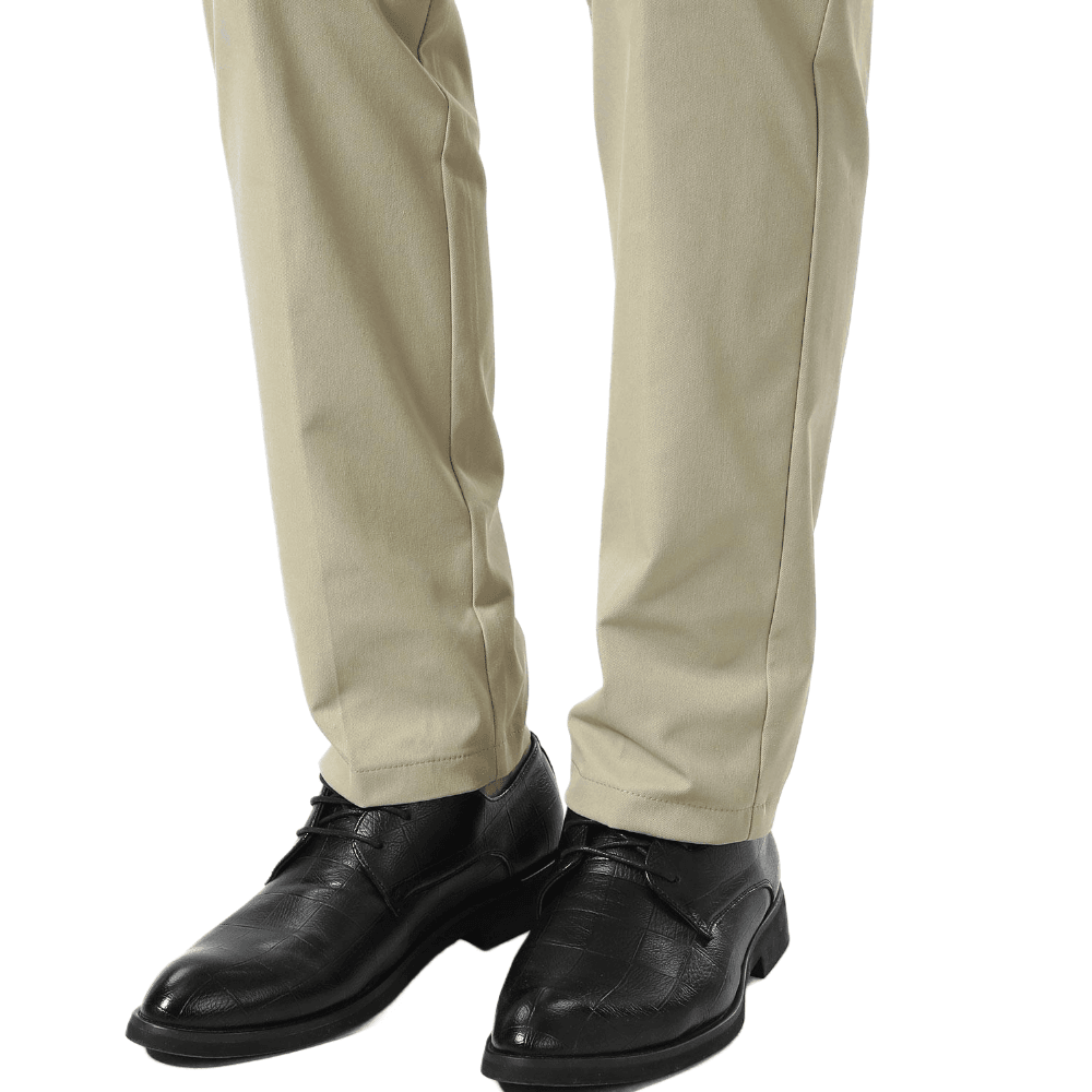 Plaid&Plain Beige Men's Dress Pants | Slim Fit Stretch Comfy Dress Pants - Plaid&Plain-8802-Beige-28x28