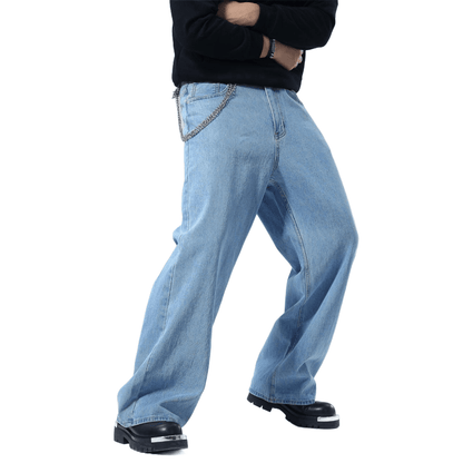 Plaid&Plain Men's Antique Baggy Jeans | Wide Leg Denim Pants for Hip Hop & Skateboarding - Plaid&Plain-B01-Antique-28X28
