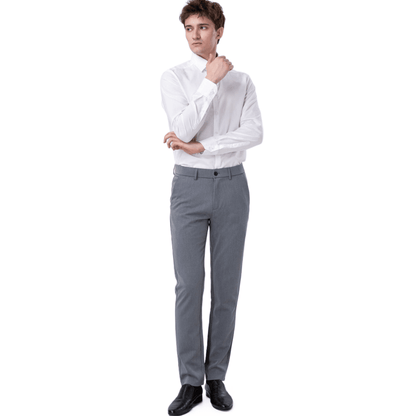Plaid&Plain Heather Grey Men’s Slim - Fit Dress Pants | Stretch Dress Pants - Plaid&Plain-8101-Heather Grey-27X28