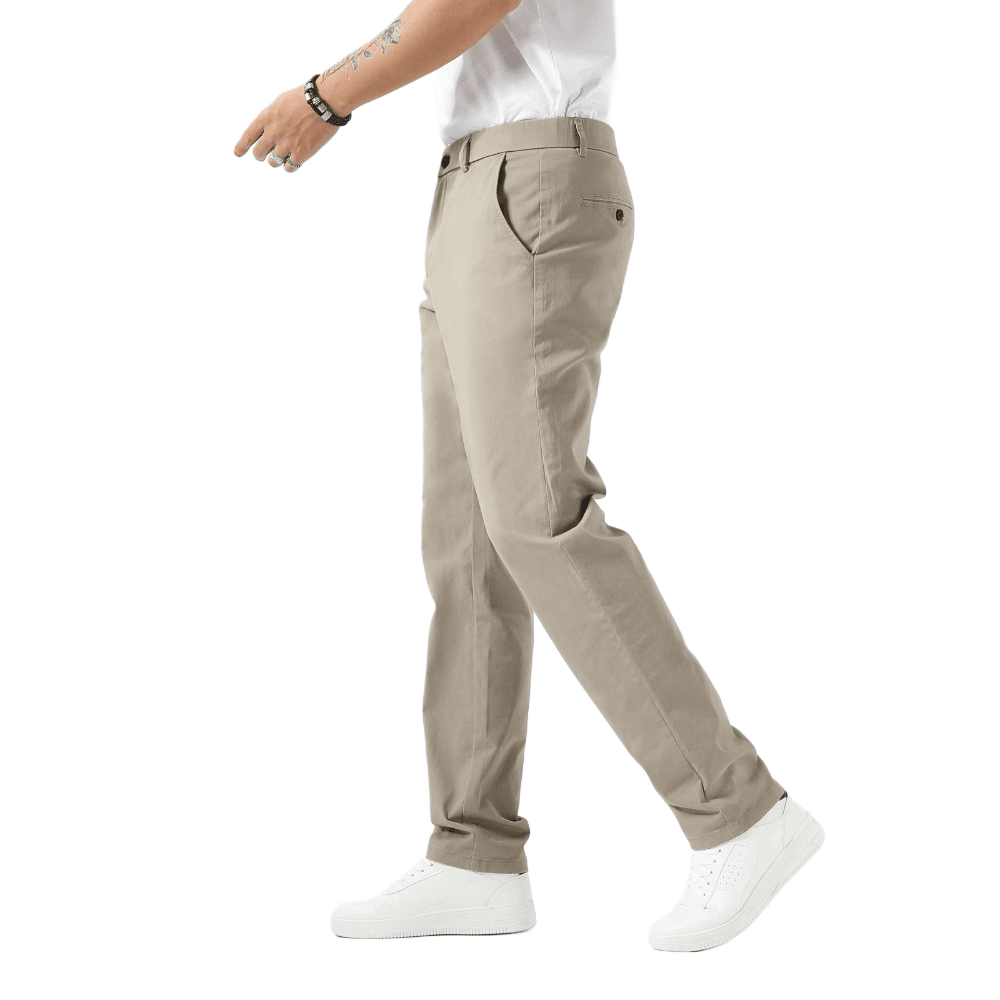 Plaid&Plain Taupe Men’s Slim Fit Chinos | Men’s Tapered Chino Pants - Plaid&Plain-8801-Taupe-27X28