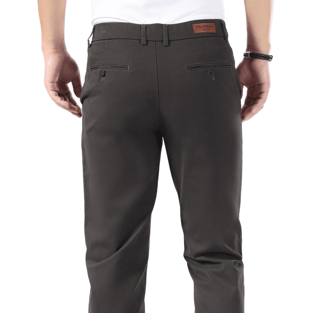 Plaid&Plain Charcoal Men’s Slim - Fit Chinos| Men’s Tapered Chino Pants - Plaid&Plain-8801-Charcoal-27X28
