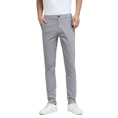 Plaid&Plain Men's Iron Grey Skinny Chinos | Slacks Tapered Trousers Suit - Plaid&Plain-819-Iron Grey-27X28