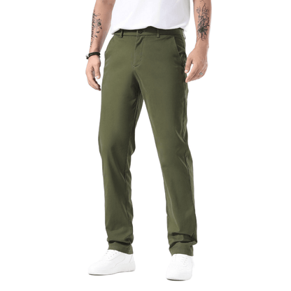 Plaid&Plain Olive Men’s Slim - Fit Chinos| Men’s Tapered Chino Pants - Plaid&Plain-8801-Olive-27X28