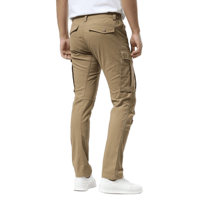 Plaid&Plain Men's Dark Pebble Khaki Slim Fit Cargo Pants | Tactical Utility with Articulated Knees | Outdoor Hiking & Workwear - Plaid&Plain-C804-Dark Pebble Khaki-28X28