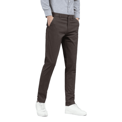 Plaid&Plain Men's Charcoal Skinny Chinos | Slacks Tapered Trousers Suit Pants - Plaid&Plain-819-Charcoal-27X28