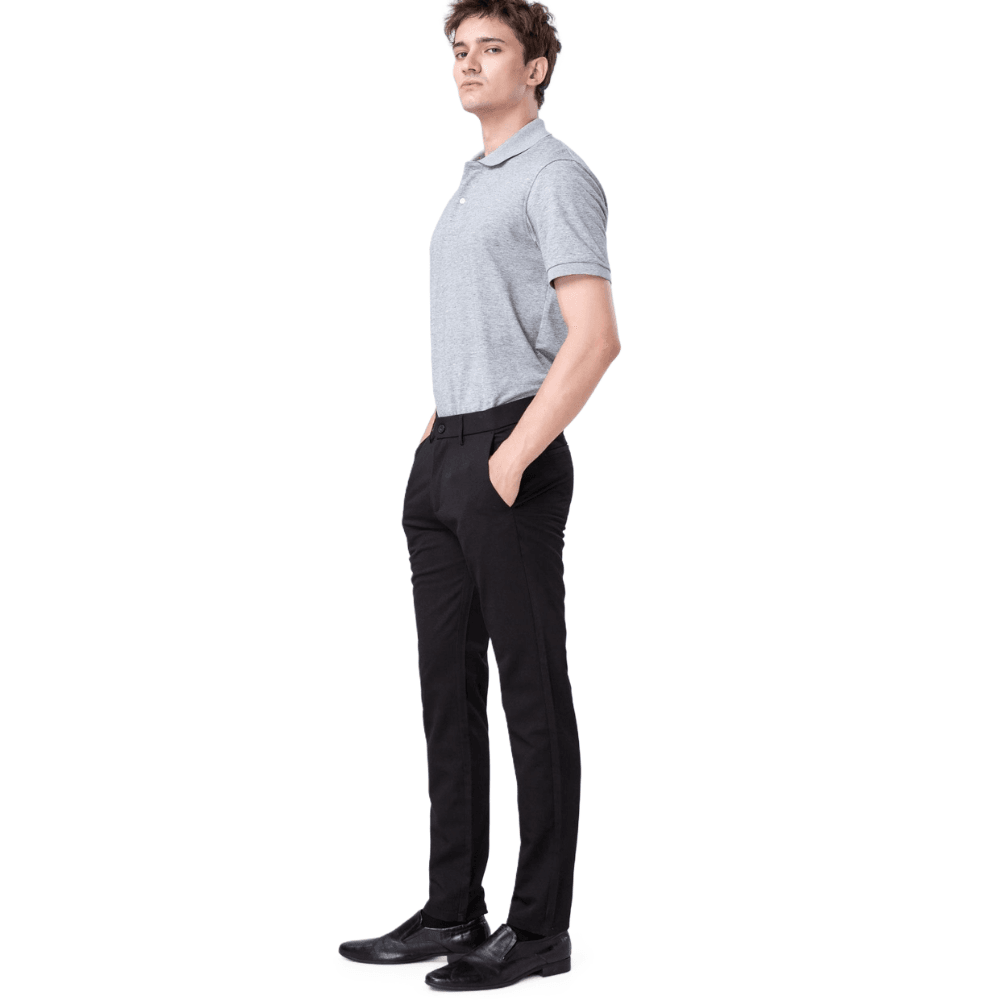 Plaid&Plain Black Men’s Slim - Fit Dress Pants | Stretch Dress Pants - Plaid&Plain-8101-Black-27X28