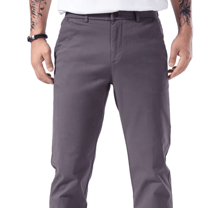 Plaid&Plain Grey Men’s Slim - Fit Chinos| Men’s Tapered Chino Pants - Plaid&Plain-8801-Grey-27X28