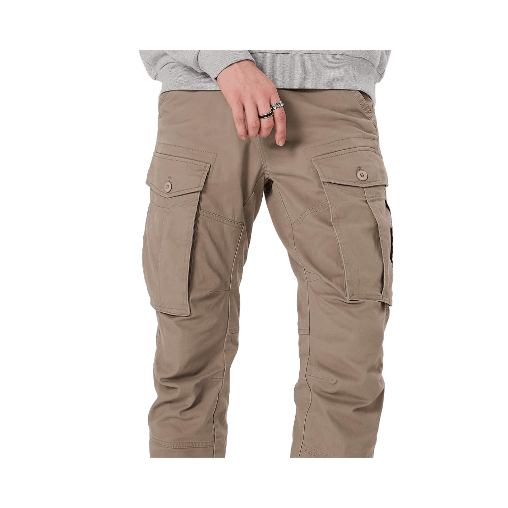 Plaid&Plain Men's Taupe Slim Fit Cargo Pants | Tactical Utility with Articulated Knees | Outdoor Hiking & Workwear - Plaid&Plain-C804-Taupe-28X28