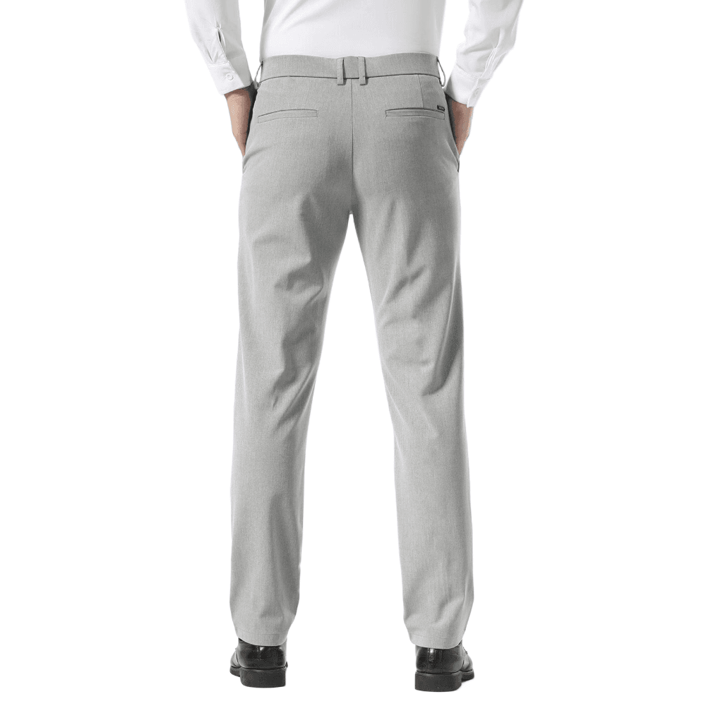 Plaid&Plain Light Heather Grey Men’s Slim - Fit Dress Pants | Stretch Dress Pants - Plaid&Plain-8101-Light Heather Grey-27X28