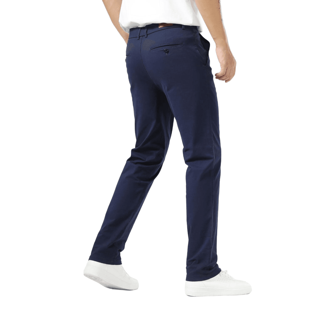 Plaid&Plain Navy Blue Men’s Slim - Fit Chinos| Men’s Tapered Chino Pants - Plaid&Plain-8801-Navy Blue-27X28
