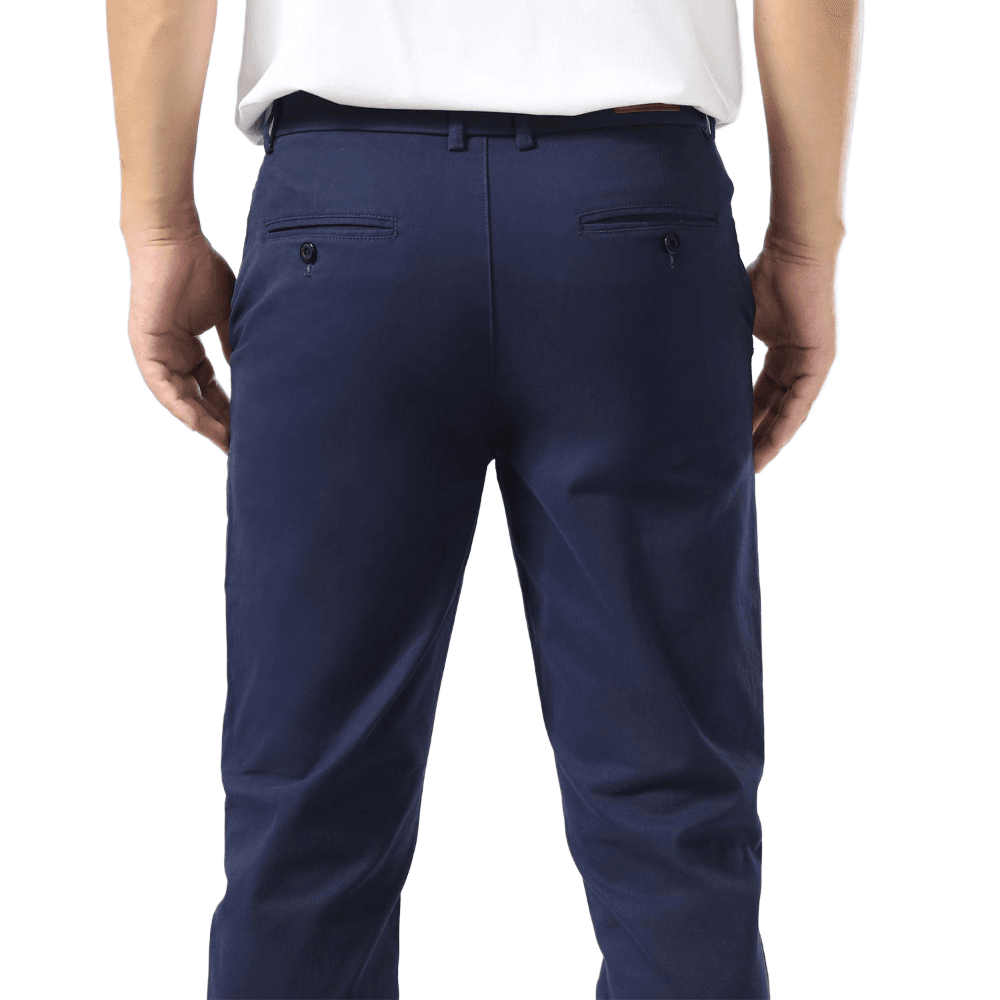 Plaid&Plain Navy Blue Men’s Slim - Fit Chinos| Men’s Tapered Chino Pants - Plaid&Plain-8801-Navy Blue-27X28