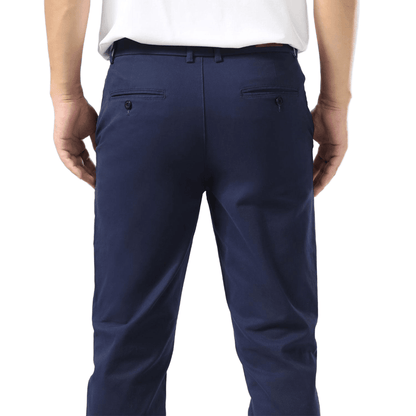 Plaid&Plain Navy Blue Men’s Slim - Fit Chinos| Men’s Tapered Chino Pants - Plaid&Plain-8801-Navy Blue-27X28
