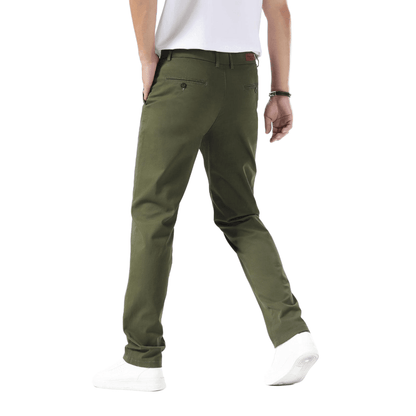 Plaid&Plain Olive Men’s Slim - Fit Chinos| Men’s Tapered Chino Pants - Plaid&Plain-8801-Olive-27X28